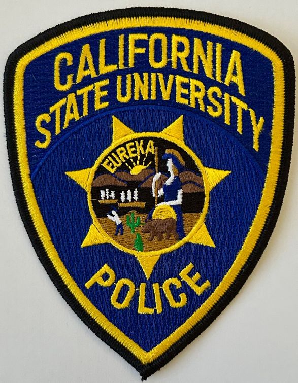 CALIFORNIA STATE UNIVERSITY POLICE SHOULDER PATCH - SEW ON.